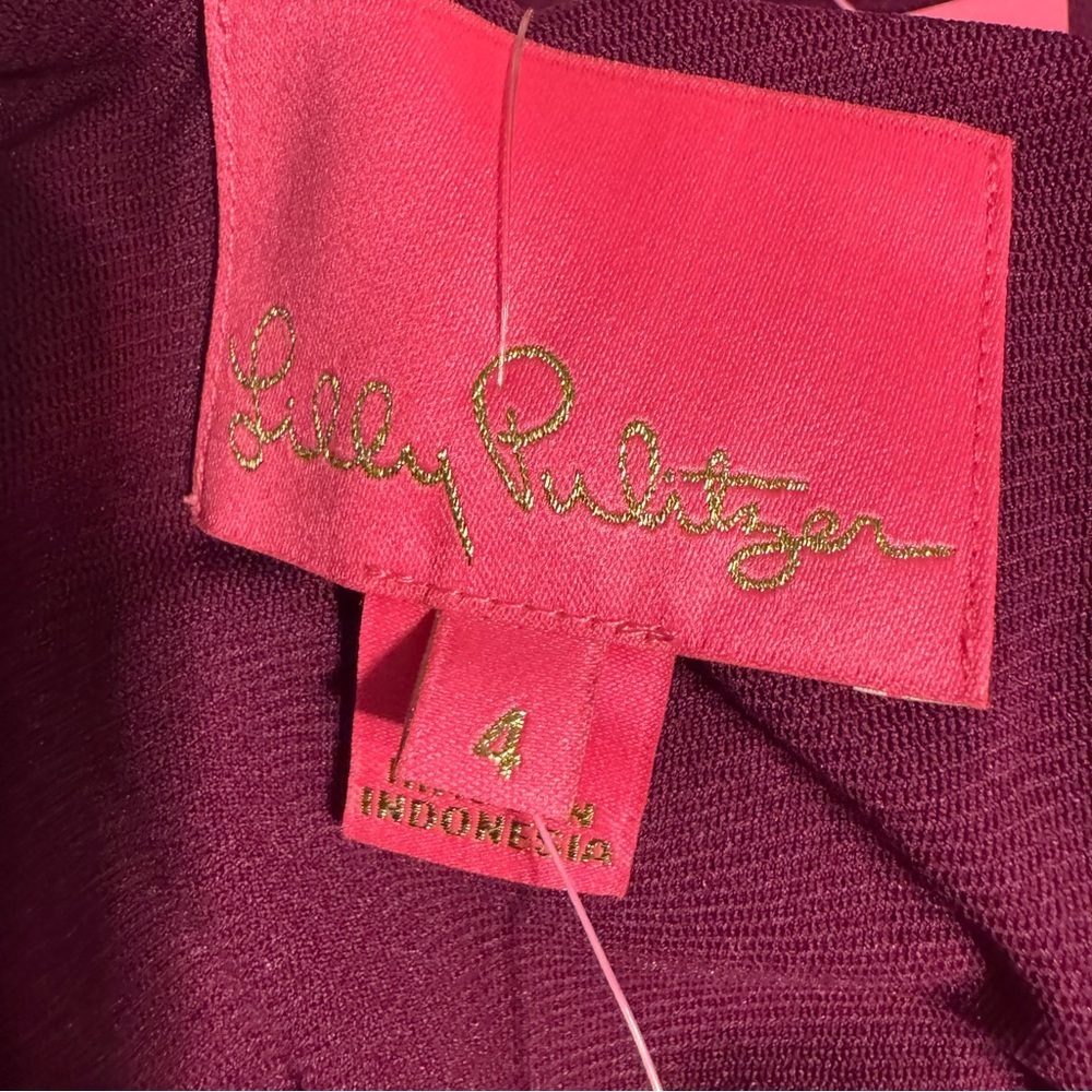 Lilly Pulitzer Bordeaux One-Shoulder Minidress in Amarena Cherry - Picture 12 of 13